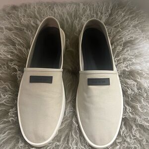 Fear of God Men's Beige SlipOn Loafers espadrilles Italian canvas leather trim 9